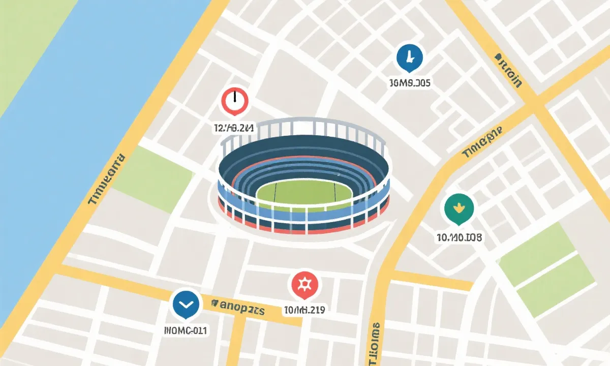 举办城市与时区示意图